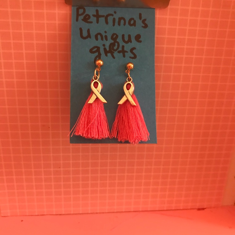 Breast-Cancer awareness earrings handmade